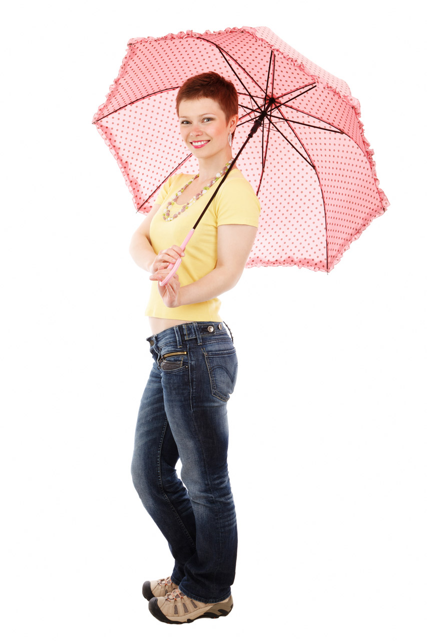 Posing with umbrella