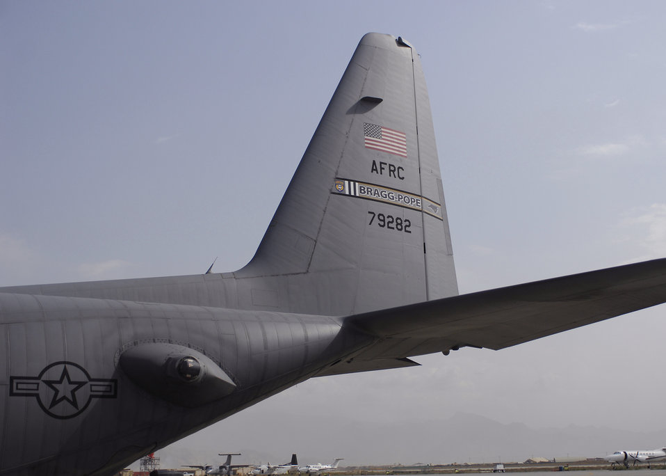 Air Force officials dedicate C-130 to Army's 82nd Airborne in Afghanistan