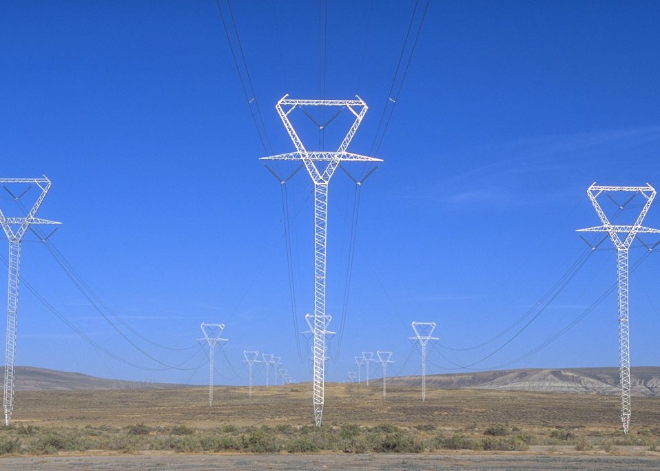 Public Domain Picture ROW's Electric power lines near Rock Springs