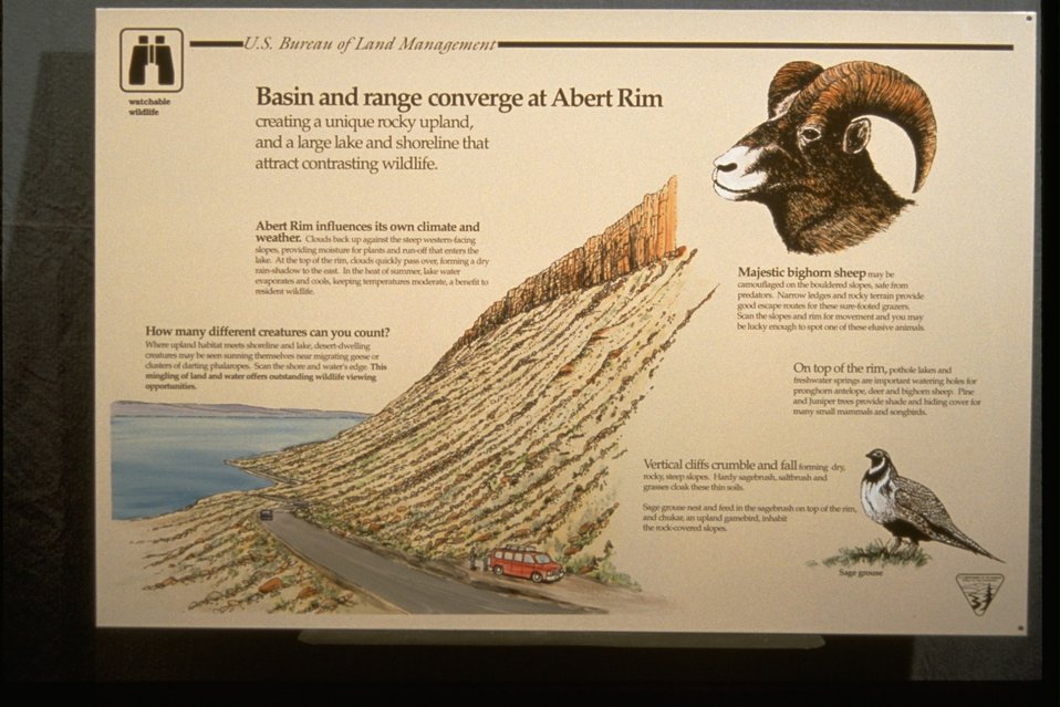 Close-up of interpretive panel at Abert Rim/Abert Lake.