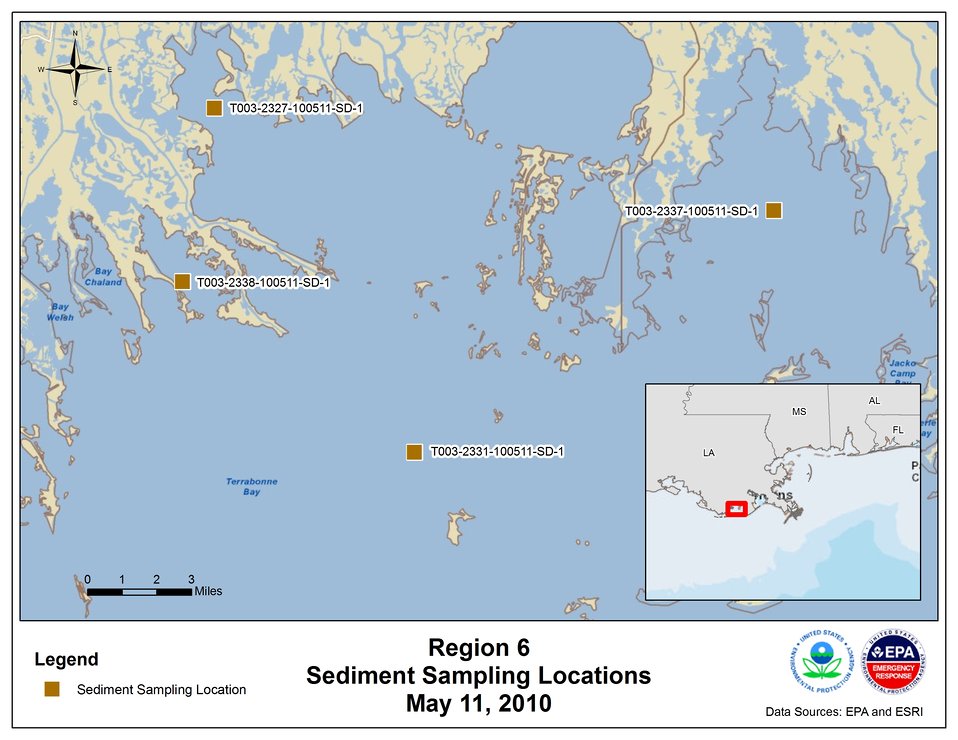 Public Domain Picture | EPA Sediment Sampling Locations May 11, 2010 ...