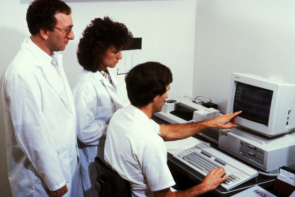 Public Domain Picture | These CDC lab technicians are carrying out AIDS ...